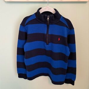 Polo Ralph Lauren Navy and Blue Quarter-Zip Sweater
